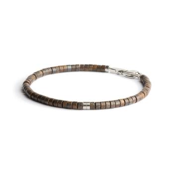 2 mm Armband mit Bronzitsteinen und Titanelement - Sphera Brown